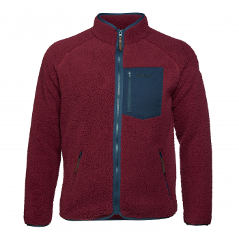 PINEA Herren Sherpa Windblocker Jacke PASI Farbe DUNKELROT